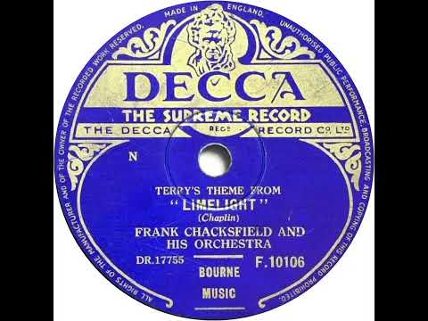 UK New Entry 1953 (38) Frank Chacksfield & His Orchestra - Terry's Theme From ''Limelight''