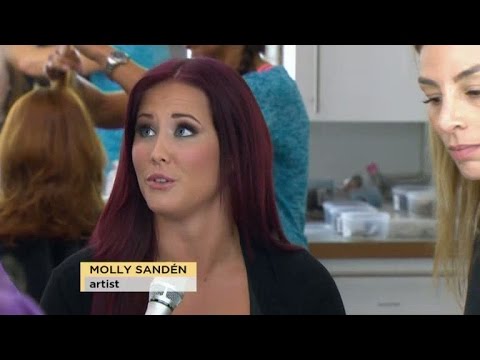 Molly Sandén laddar i sminket - Nyhetsmorgon (TV4)