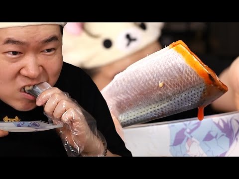 This is a challenge to eat whole fish!!