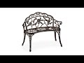 Banc de jardin roses vintage Marron - Métal - 99 x 78 x 52 cm