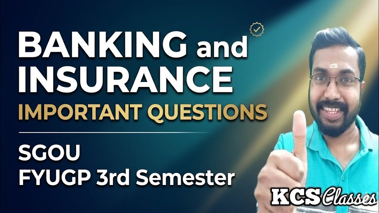 Banking and Insurance|Important Questions 🔥|SGOU FYUGP 3rd Semester 