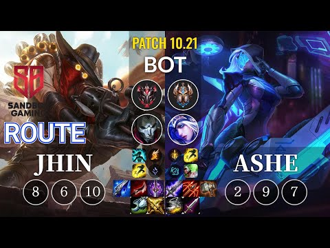SB Route Jhin vs Ashe Bot - KR Patch 10.21