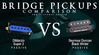 Video thumbnail for DiMarzio SUPER 3 vs Seymour Duncan BLACK WINTER - Passive Bridge Guitar Pickup Comparison Tone Demo by Mike Stamper