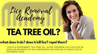 Tea Tree Oil diluted in Regular Shampoo tested on head lice in synthetic hair