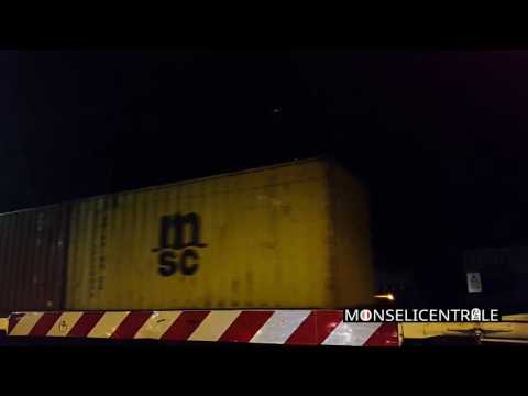 E652 treno merci + E464 regionale in transito al passaggio a livello di via bezzecca