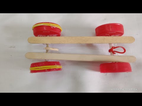 How To Make A Mini Rubber Band Car  | How To Make Speedy Car  |  SUPER EASY And FUN  | Diy TOY CAR