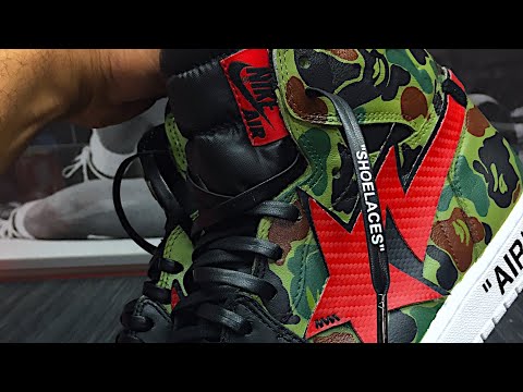 HOW TO: Custom Bape X Off White Jordan 1 Shoe Painting Tutorial
