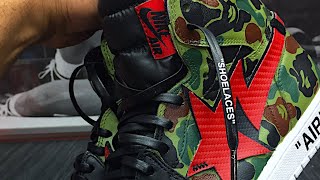 HOW TO: Custom Bape X Off White Jordan 1 Shoe Painting Tutorial