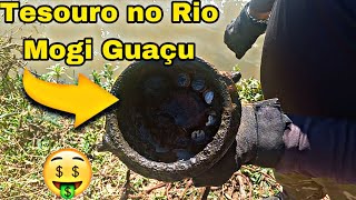 Pesquei um caldeirão com TESOURO no Rio Mogi Guaçu !!!!!🤑