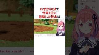 わずか60分で世界1位に君臨した笹木咲　#youtuber#vtuber#雑学#豆知識