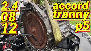 how to replace remove transmission swap 2008 2012 honda accord 2.4  by the top of the engine
