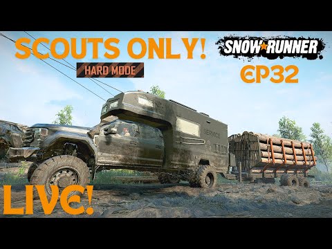 LAST Log Delivery! Back To Cargo! Extreme Hard Mode Scouts Only Gameplay Episode 32 SnowRunner
