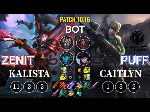 HLE Zenit Kalista vs IG Puff Caitlyn Bot - KR Patch 10.16