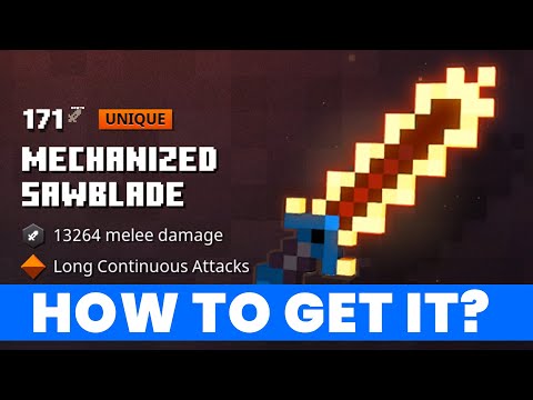 How to Get MECHANIZED SAWBLADE Unique Weapon | Nether DLC Minecraft Dungeons