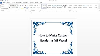 How To Create Own Custom Page  Border in Microsoft  Word || How To Create Custom Border In Ms Word