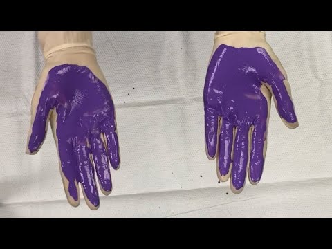 Washing your hands: The purple paint demonstration