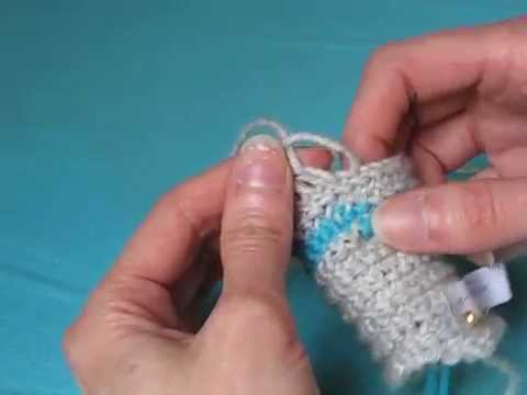 Nalbinding Finnish Stitch 1+1, F1B1, plaited edge