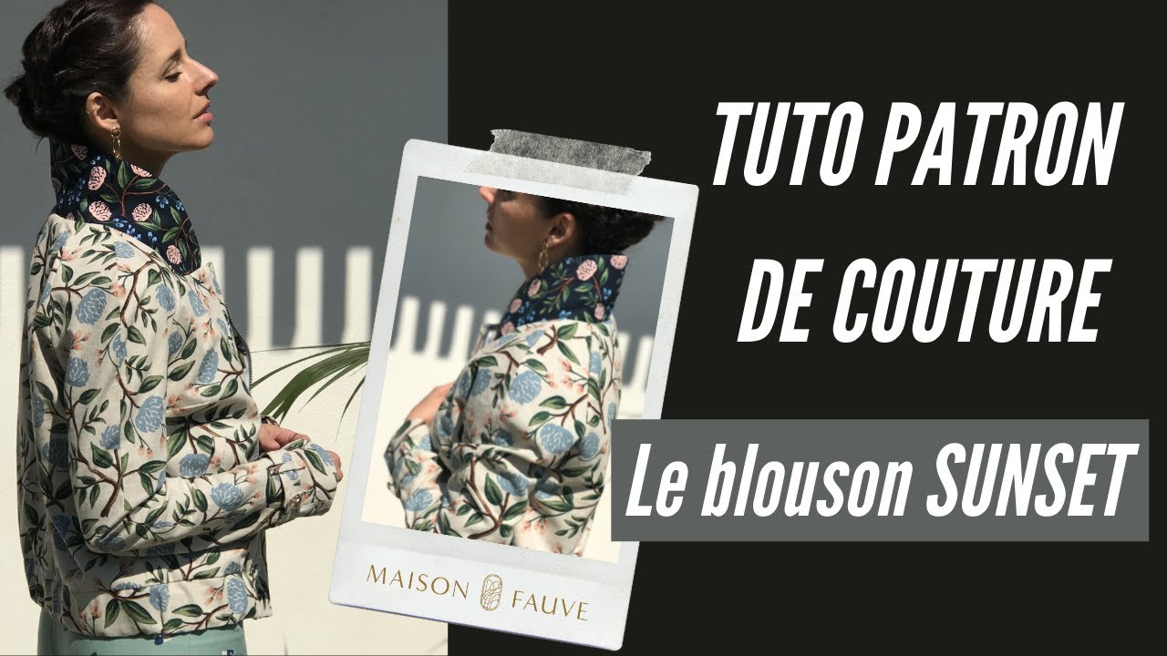 Patron couture blouson Sunset / PDF (A4, A3, A0, US Letter) - Cadres, Calques par Taille, Vidéoprojection