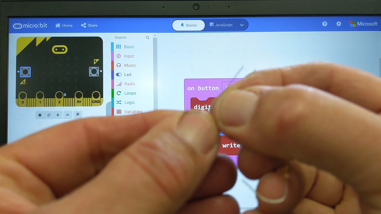 Connecting an LED to the microbit.