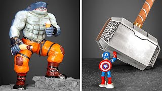 Dave's Crafts And Epic Challenges - Thor's Hammer, King Shark And More! 🎨👑