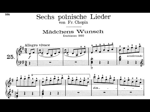 Liszt: 6 Chants polonais de Frédéric Chopin, S.480 - 1. The Maiden's Wish (Arrau)
