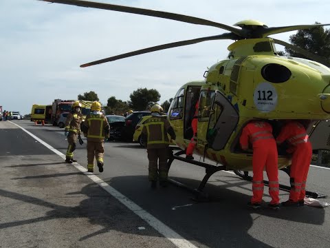 Seis heridos, uno muy grave, en un accidente múltiple en la AP-7