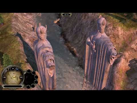 Minutes in Middle-earth Battle Footage: Argonath, Men vs Dwarves Part 1 - LOTR BFME ROTWK
