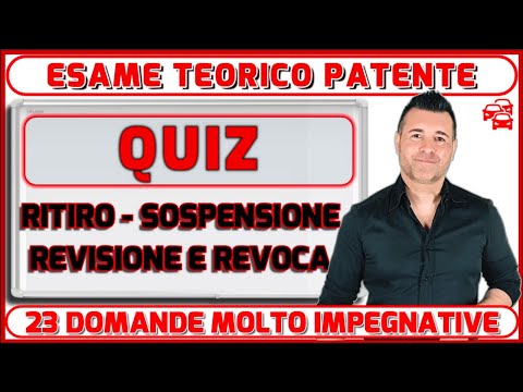 DIFFICULT QUIZ OF THE DRIVING LICENCE THEORETICAL EXAM: WITHDRAWAL, SUSPENSION, REVISION AND REVO...