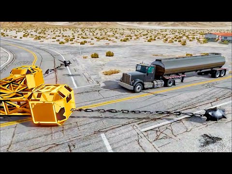 Cars vs a Giant Spinner - BeamNG Drive - Beamng Experiments