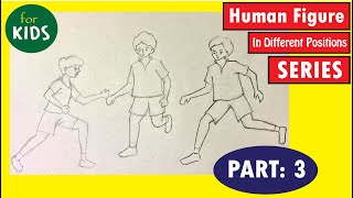 How to draw HUMAN FIGURE for KIDS and BEGINNERS // Easy human figure drawing // Drawing for kids