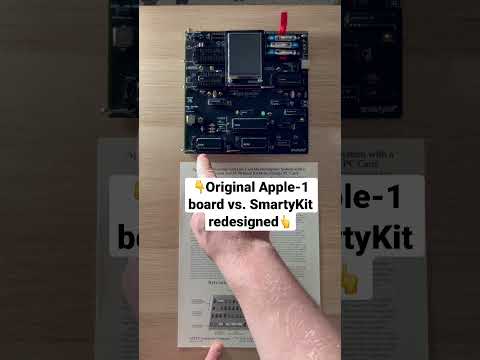 Original Apple-1 motherboard vs. SmartyKit redesigned version: processor (CPU), RAM, and ROM