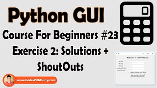 Tkinter GUI Exercise 2 Solution + Shoutouts | Python Tkinter GUI Tutorial In Hindi #23