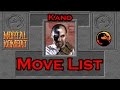 Mortal Kombat 1 1992 Kano Move List