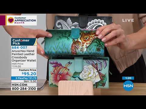 Anuschka HandPainted Leather Crossbody Organizer Wallet