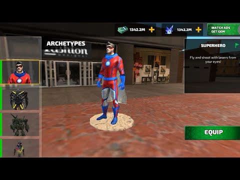 Free Super Hero Unlimited Power in Rope Hero Vice Town Cyclops Glasses Eye Laser JetPack Mod Man