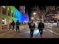 Downtown San Francisco Night Walk Super Bowl Weekend Atmosphere 4K