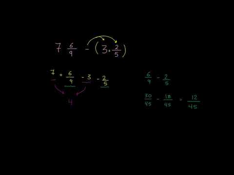 الصف الخامس الرياضيات الكسور طرح الأعداد الكسرية ذات المقامات المختلفة