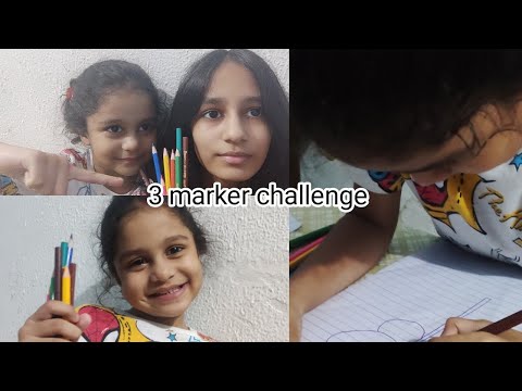 3 marker challenge with Stacy and jonena #sistervlogsStacy_