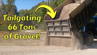 How Far Will 66 Tons of Gravel Go? | Tailgating Gravel Driveway | CR610 Limestone