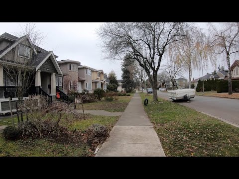 Walking in Vancouver BC Canada. December 2019. West 21st Avenue to Macdonald Street. City Life.