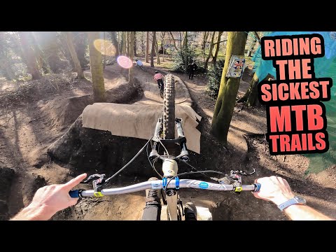 RIDING THE SICKEST MTB TRAILS ON MY ENDURO BIKE - HUGE GAPS AND FAST BERMS!