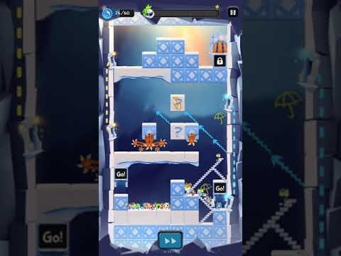 Lemmings. World 12 - Build a Snowman. Level W 54-17. Perfect Walkthrough.