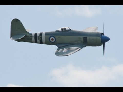 GIANT 1/4 SCALE RC HAWKER SEAFURY MOKI 250cc 5 CYLINDER RADIAL - TREVOR 20th LMA COSFORD - 2012