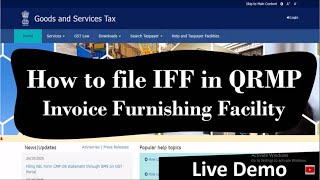 How to file IFF Invoice Furnishing Facility  Under QRMP Scheme on GST Portal