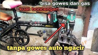 sepeda listrik dari mesin bor cordless 20v