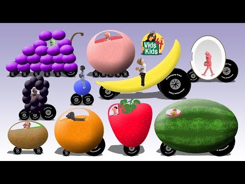 Fruit Cars - Learn Fruits With Words and Funny Vehicles