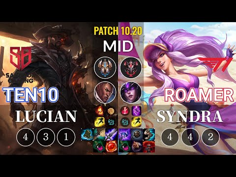 SB Ten10 Lucian vs T1 Roamer Syndra Mid - KR Patch 10.20