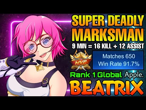 91,7% Win Rate Beatrix Super Marksman! - Top 1 Global Beatrix by Apple. - Mobile Legends