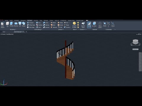 Stylish Spiral Staircase 3D with AutoCAD