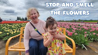 Making memories with my favorite human ~ Wooden Shoe Tulip Festival